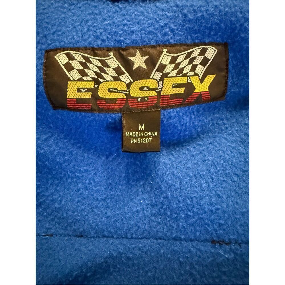 NASCAR Fleece Jacket By Essex Vintage Size M Blue/Black Full Zip Racing - Picture 8 of 8